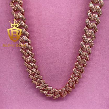 16MM 925 Silver Baguette Cuban Link Chain