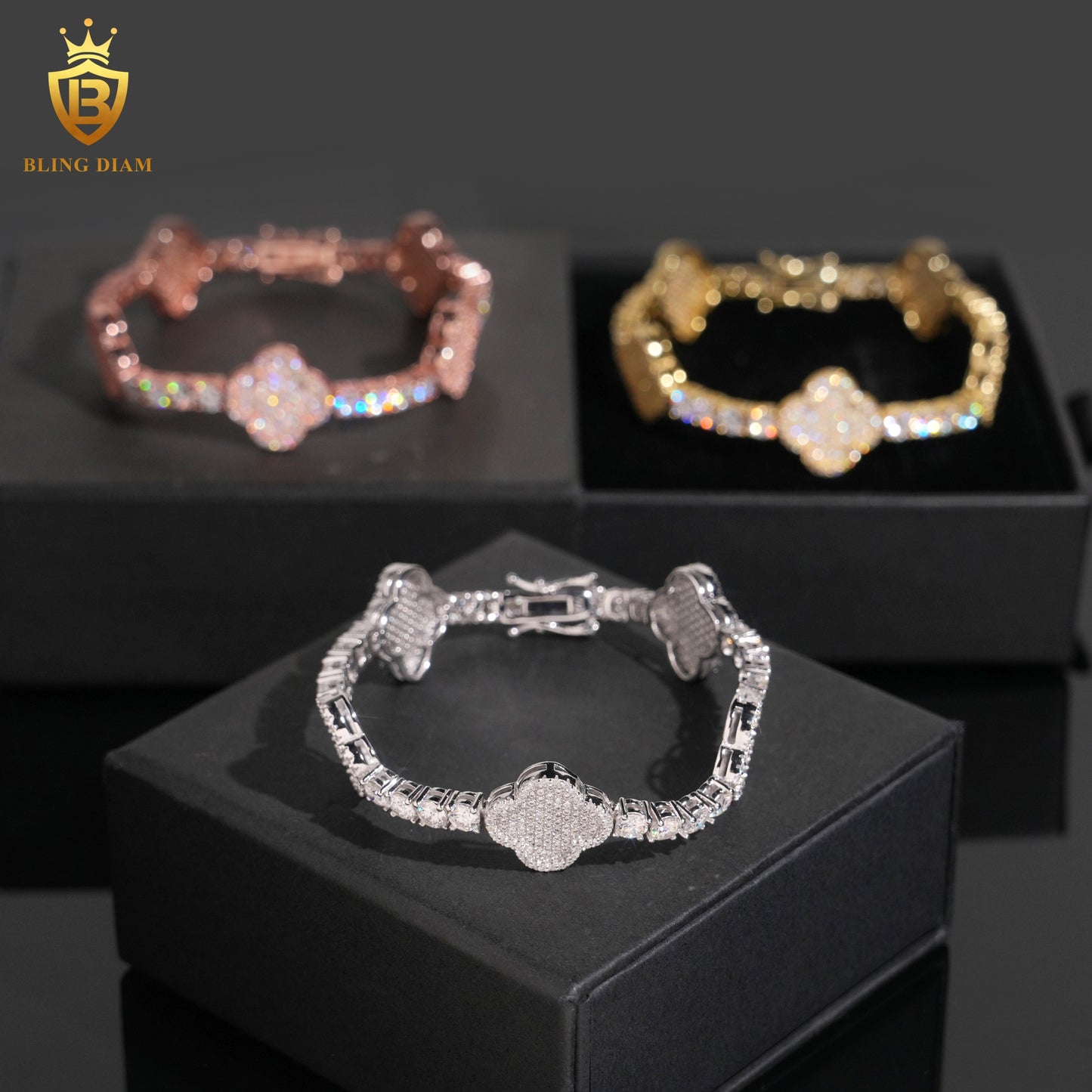 Clover Moissanite Tennis Bracelet