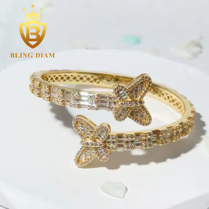 Butterfly Cuban Bangle Bracelet