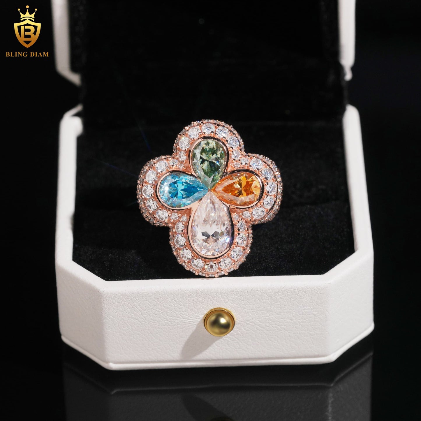 Iced-out cross ring