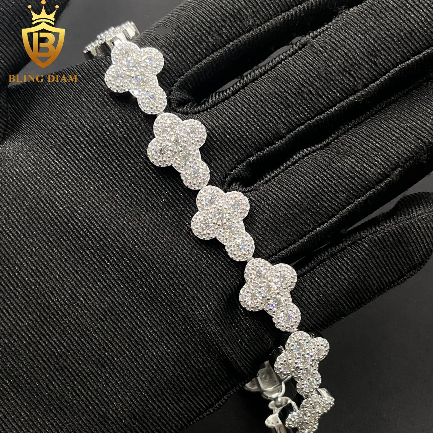 Flower Cross Moissanite Bracelet