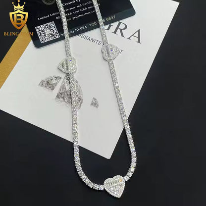 Triple Heart Tennis Necklace