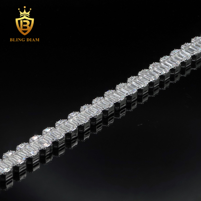 Luxury Baguette Cut Moissanite Tennis Bracelet