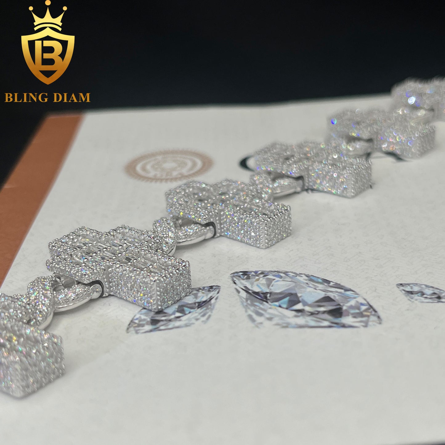 Cross Cuban Link Moissanite Bracelet