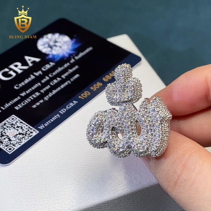 Fire-style moissanite ring