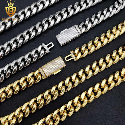 14mm Cuban Link 925 Sterling Silver Vvs Moissanite chain