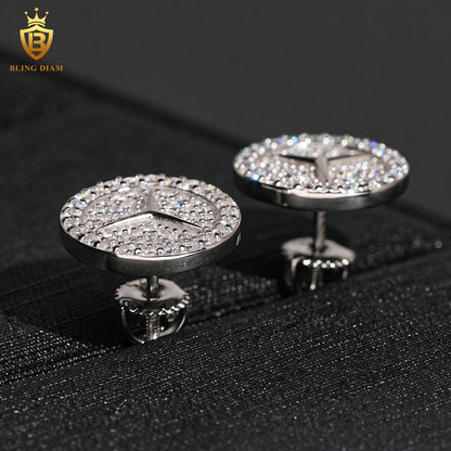 VVS1 Iced-Out Moissanite Stud Earrings