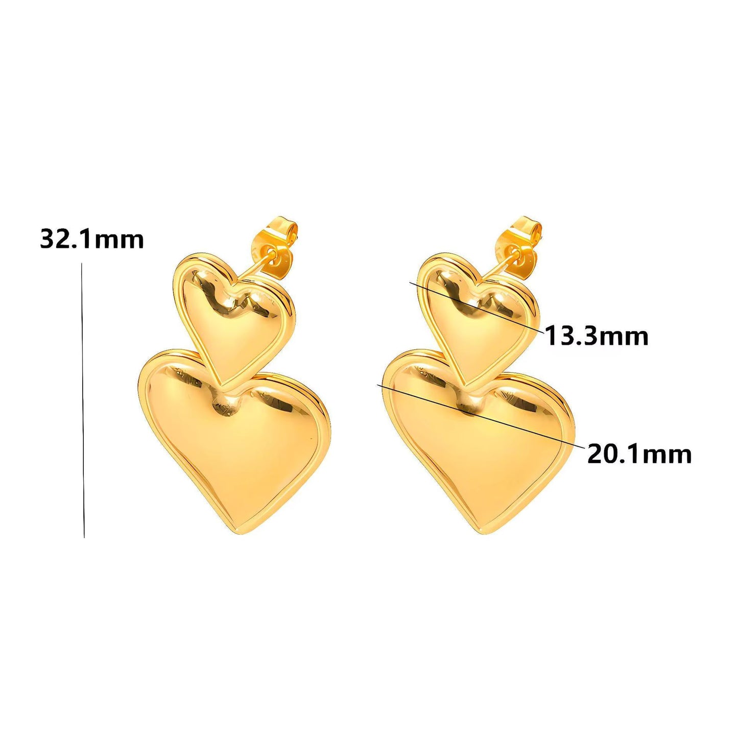 Love Heart Shape Pendant Earrings