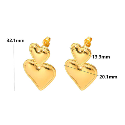 Love Heart Shape Pendant Earrings