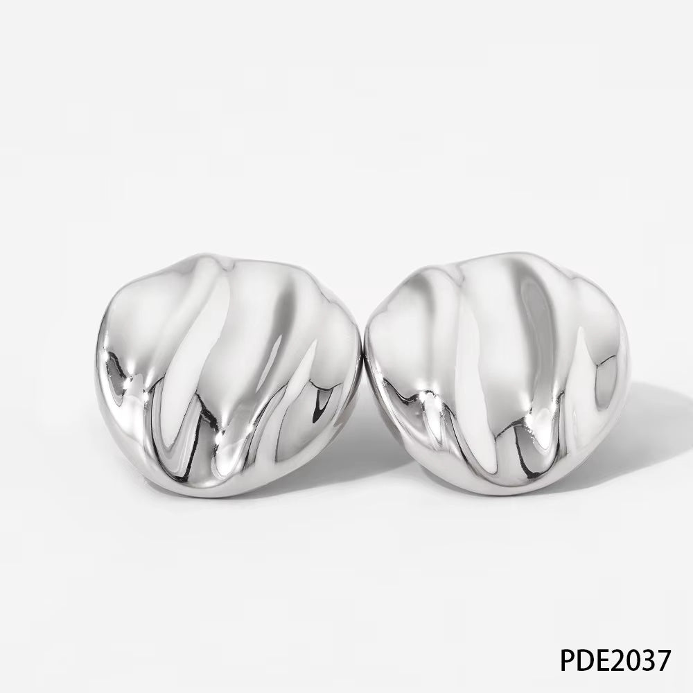 Curved Texture Geometric Earrings