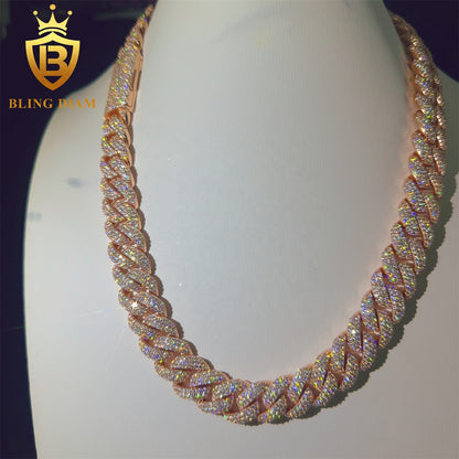 Miossanite 16mm Sterling Silver 925 Miami Cuban Link Chain