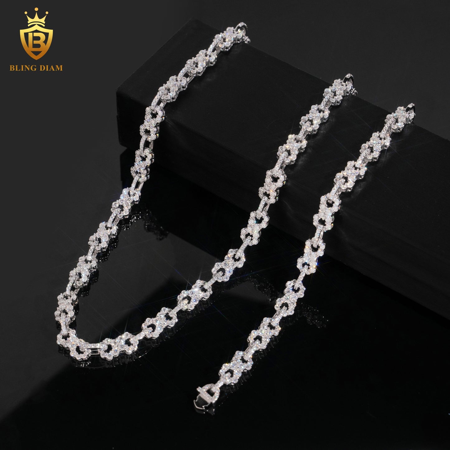 Moissanite Link Chain Bracelet