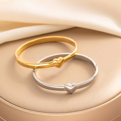 Heart Shaped Charm Bangle Bracelets