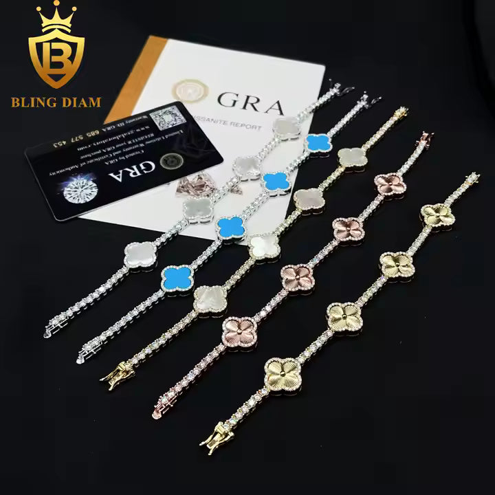 Multicolor Clover Tennis Bracelet