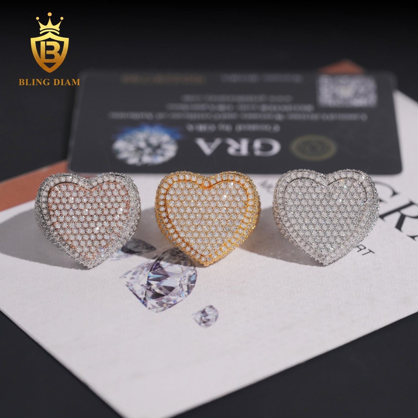 Iced Out Heart-Shaped Ring