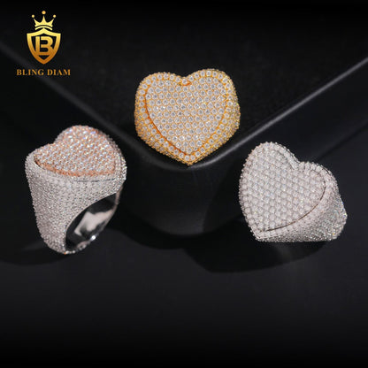 Iced Out Heart-Shaped Ring