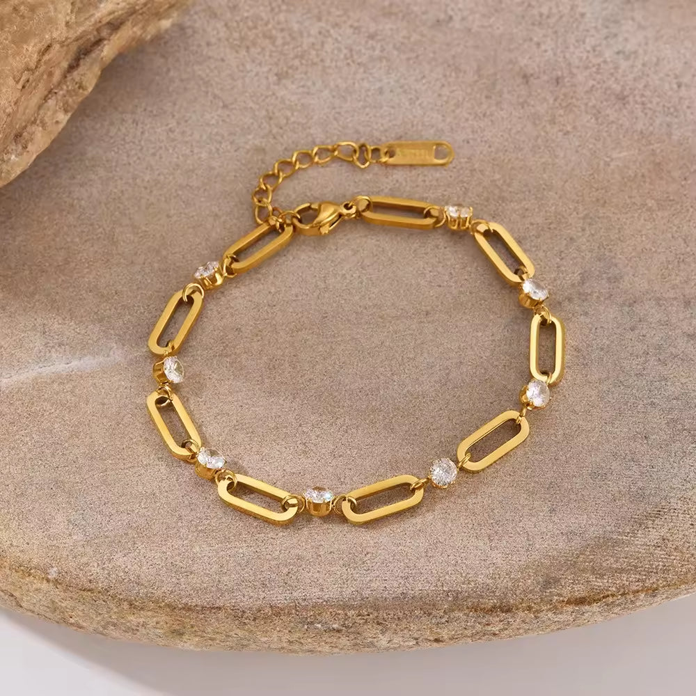 Zircon Paperclip Bracelet
