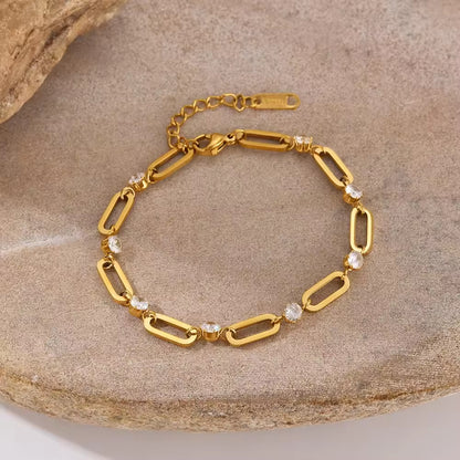 Zircon Paperclip Bracelet
