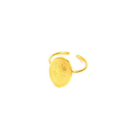 Floral Engraved Ring