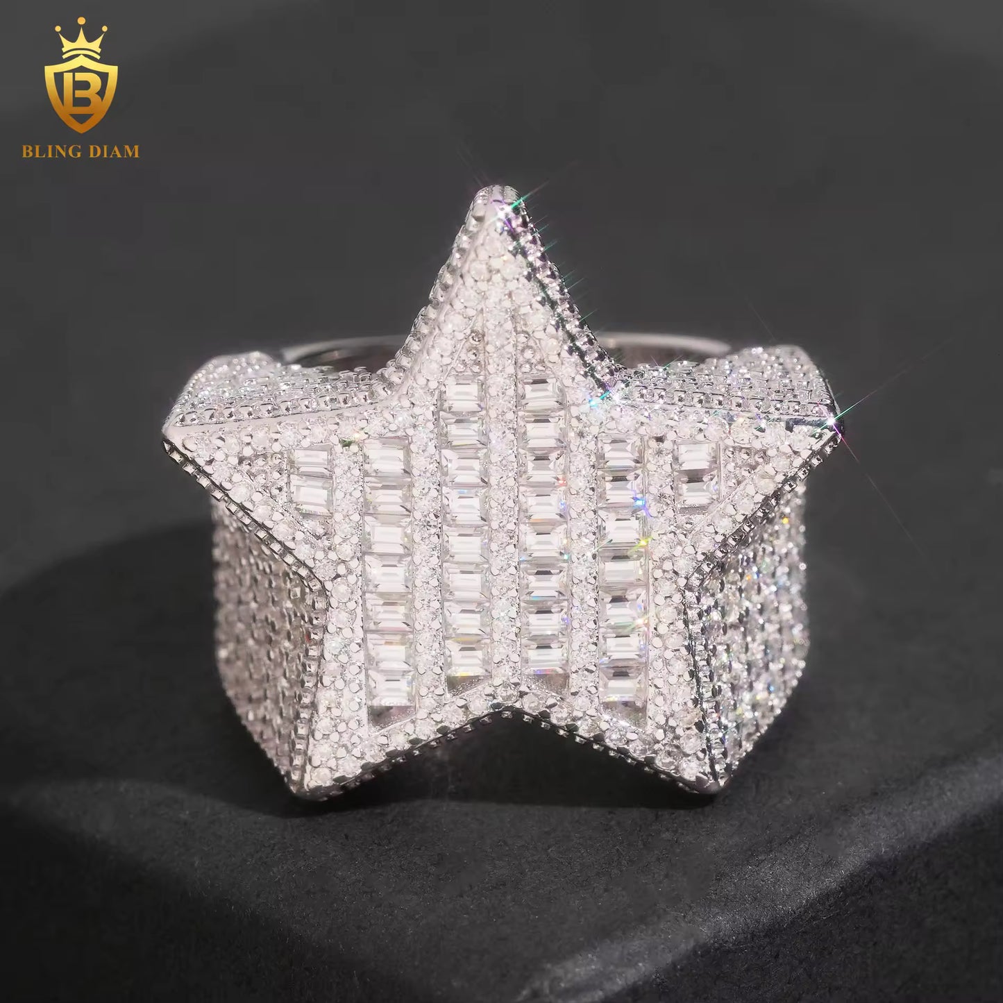 Custom star baguette ring