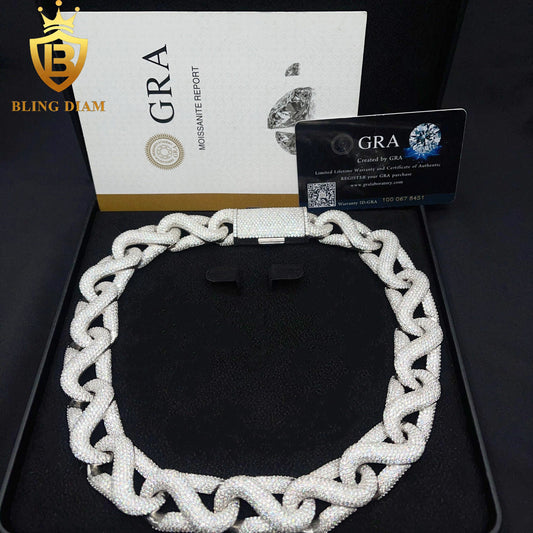 20mm 925 Sterling Silver VVS Moissanite Chains