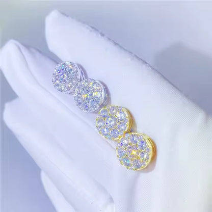 Halo VVS Moissanite Circle Studs earrings