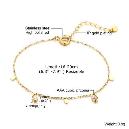 Zircon Heart Flower Bracelet
