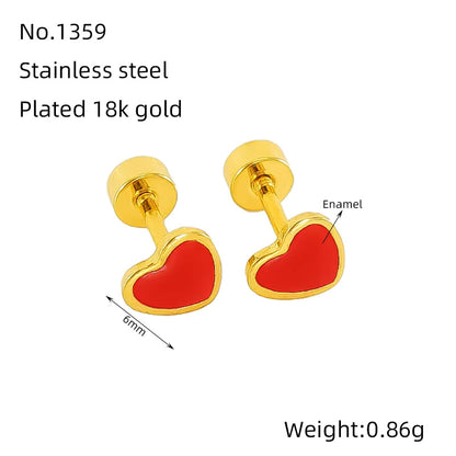 Colourful Heart Stud Earrings