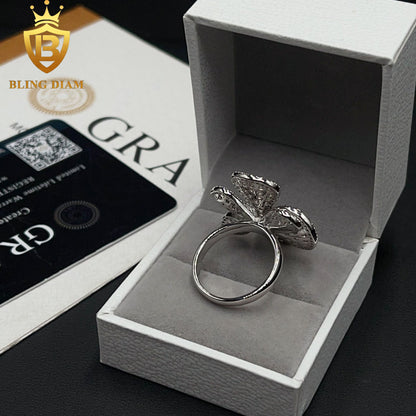 Flower-design moissanite ring