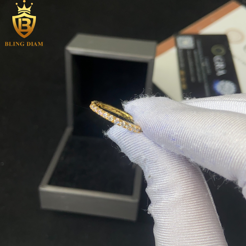 Iced-out moissanite ring