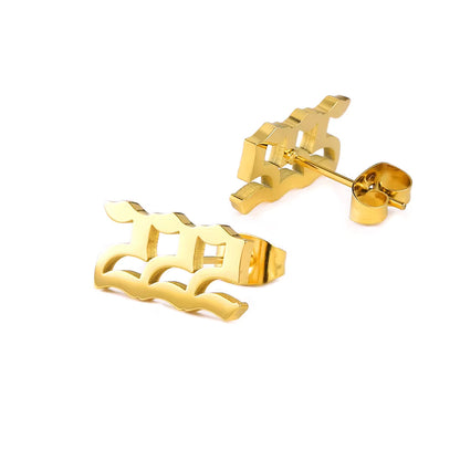 Angel Number Hoop Stud Ear Ring