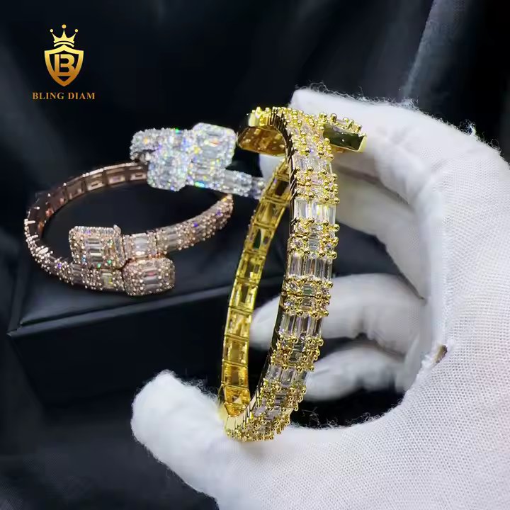 Wide Baguette Bangle Bracelet