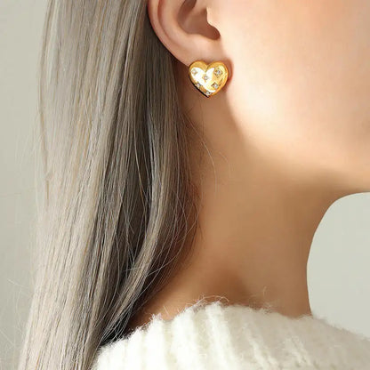 Zircon Hearts Earrings