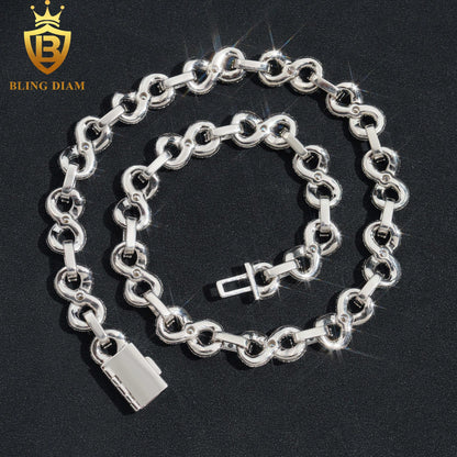 13mm 925 Sterling Silver moissanite chain