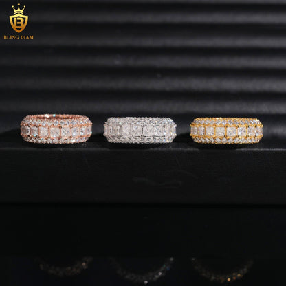 Square stone iced-out ring