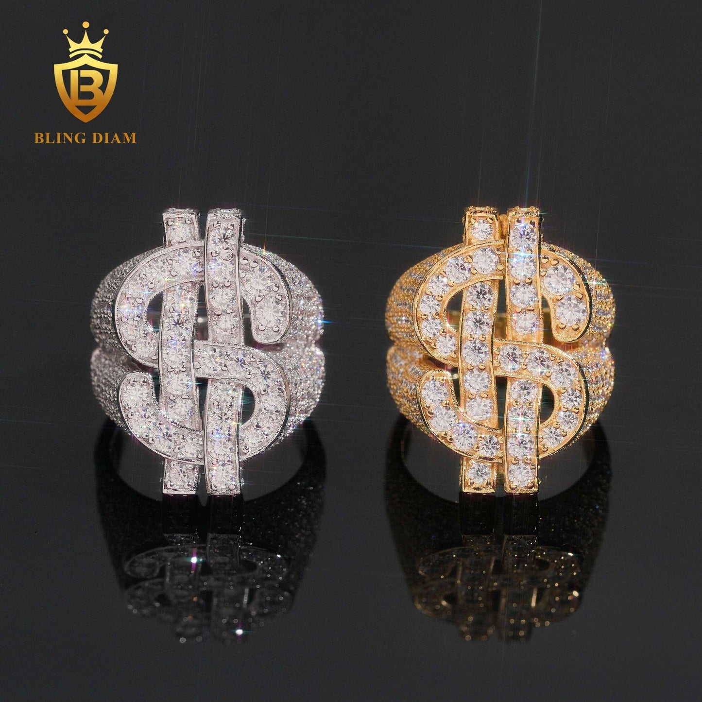 Iced-out hip-hop ring