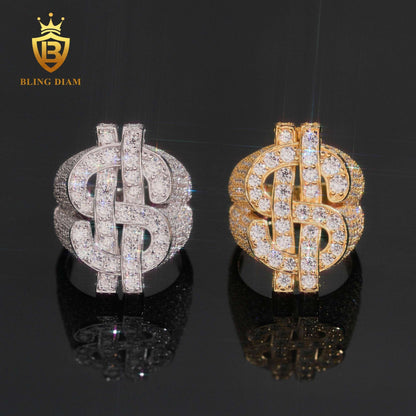 Iced-out hip-hop ring