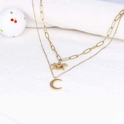Moon And Star Necklace