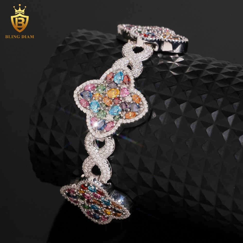 Colorful Clover Moissanite Bracelet