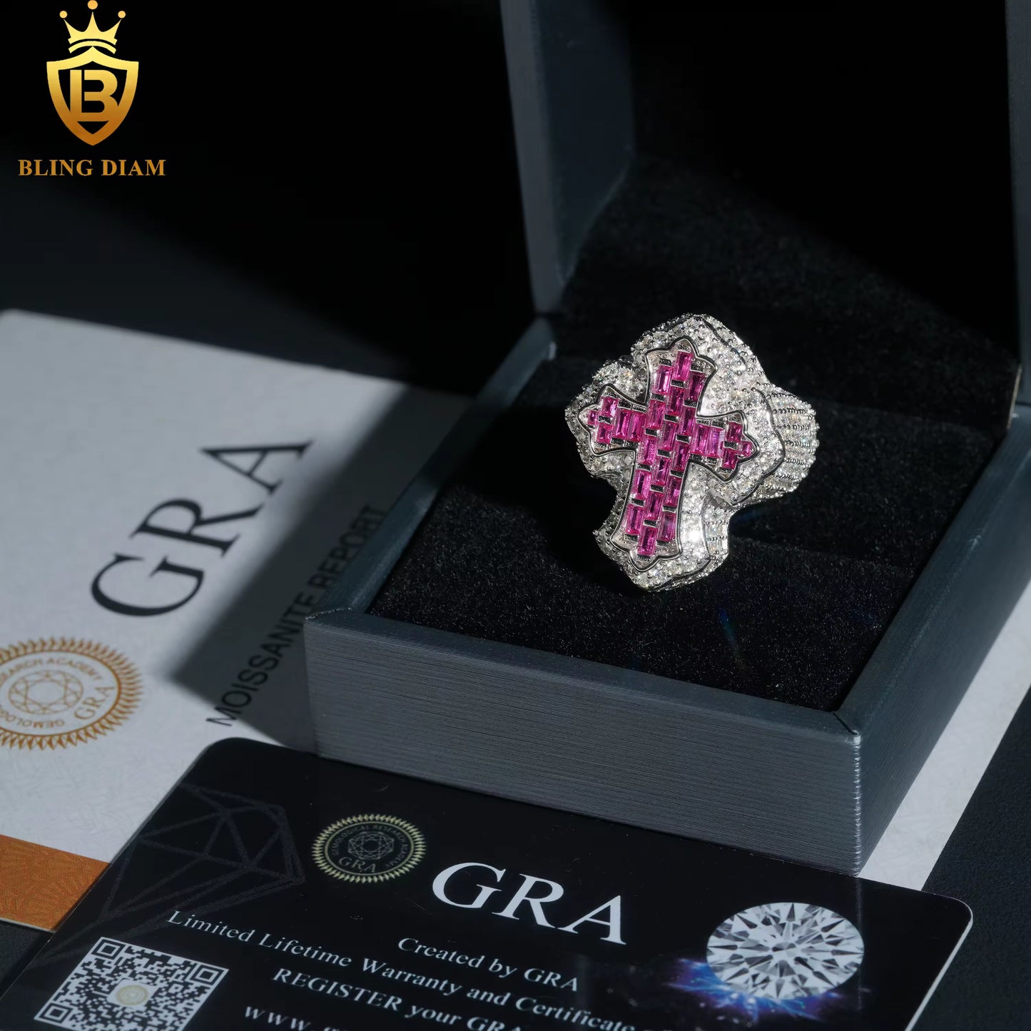 Fully Iced Out Cross Ring