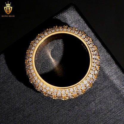 Iced-out moissanite ring