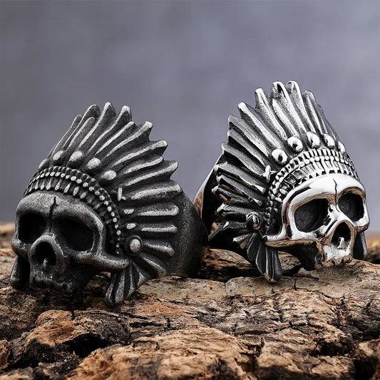Motorcycle Indian Skull Ring