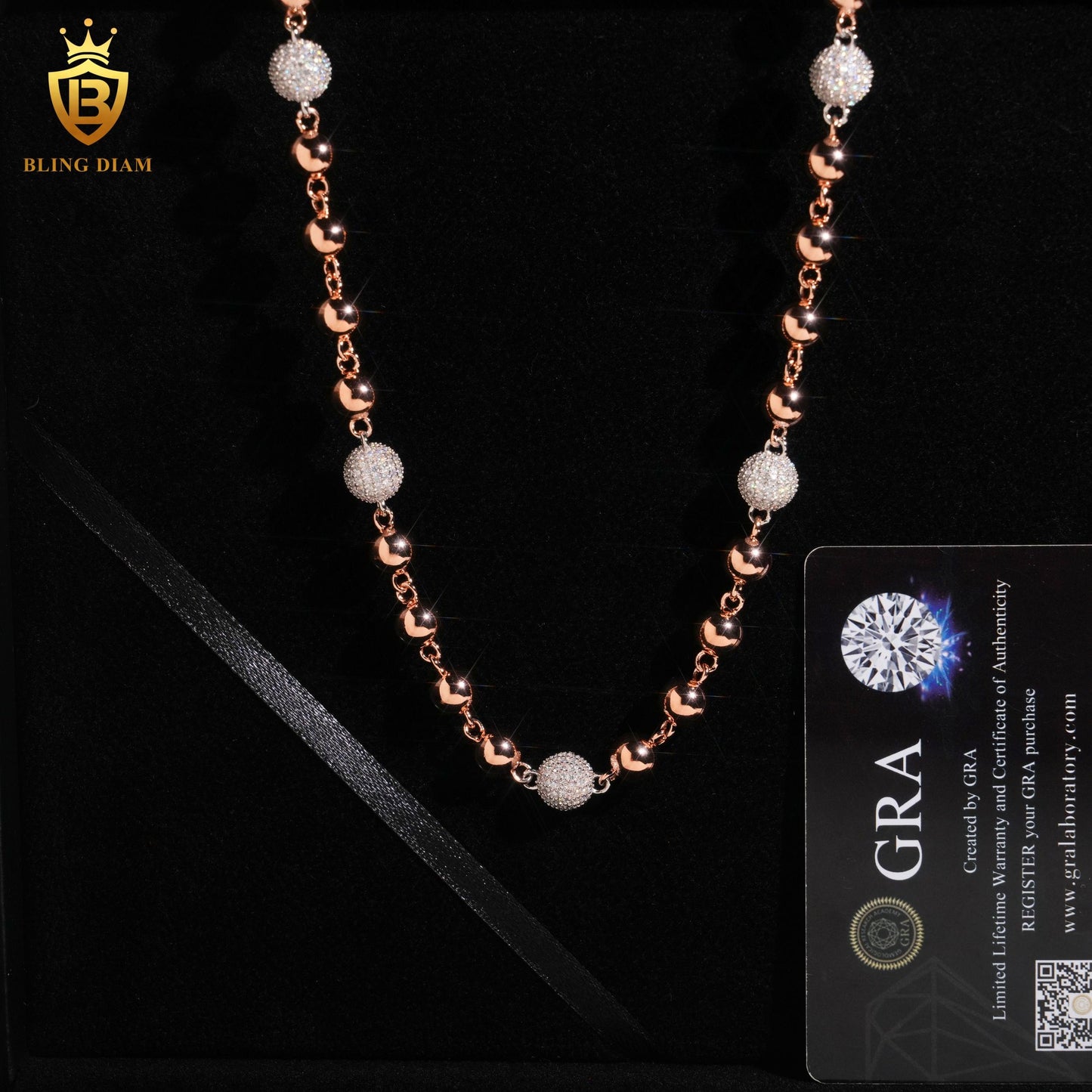 8mm Long Beads 925 Sterling Silver Chains