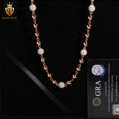 8mm Long Beads 925 Sterling Silver Chains