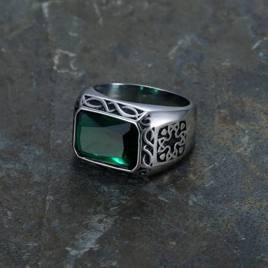 mystic knot natural raw stone ring