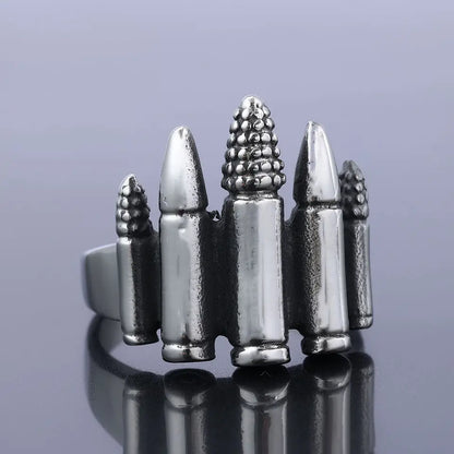Stainless Steel Bullets Ring