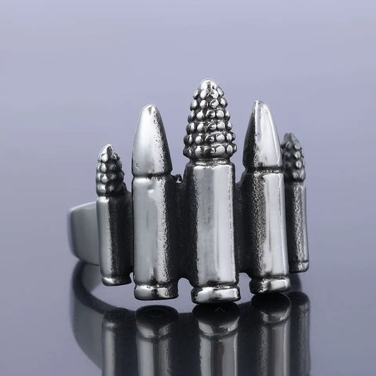 Stainless Steel Bullets Ring
