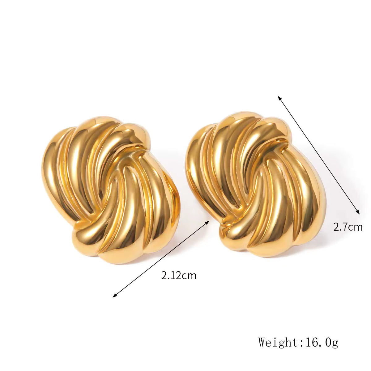 Textured Design Stud Earrings