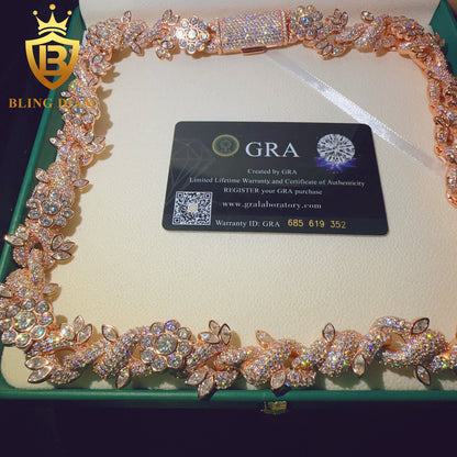 18mm Fine Jewelry D Color VVS Moissanite cuban link chain