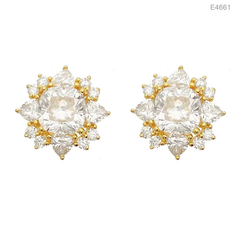 Moissanite Floral Earrings